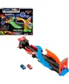 Cars Disney Pixar Glow Racers Launch Criss-cross Playset With 2 Glow-in-the-dark Vehicles In Multi-color