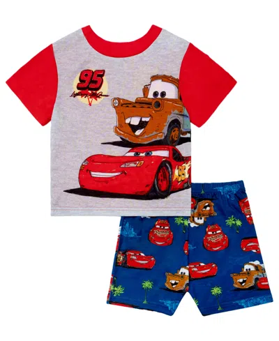Cars Babies' Toddler Boys' 2t-4t Graphic Short-sleeve T-shirt & Shorts, 2-piece Set In Red