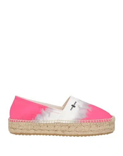 Carshoe Woman Espadrilles Fuchsia Size 11 Textile Fibers In Pink
