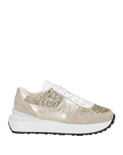 Carshoe Woman Sneakers Khaki Size 7 Leather, Textile Fibers In Beige