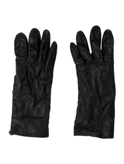 Pre-owned Carson Pirie Scott & Co. Black Leather Cashmere Winter Gloves Size 7.5
