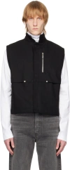 Carson Wach Black Paneled Vest In Raw Black