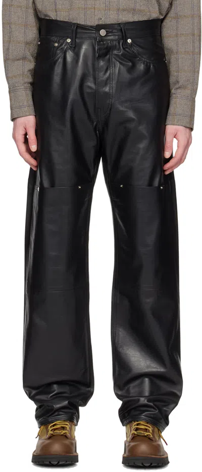 Carson Wach Black 'the Calfskin 333' Leather Pants