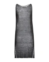 Carta Libera Woman Mini Dress Black Size 2 Linen, Polyamide