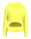 Carta Libera Woman Turtleneck Lime Green Size 2 Viscose, Polyester, Polyamide In Green