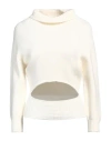 Carta Libera Woman Turtleneck Cream Size 1 Viscose, Polyester, Polyamide In White
