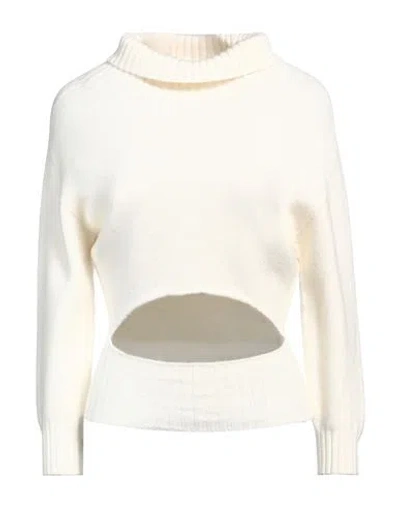 Carta Libera Woman Turtleneck Cream Size 1 Viscose, Polyester, Polyamide In White