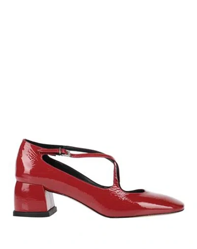 Cartechini Woman Pumps Brick Red Size 7 Leather
