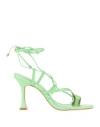 Cartechini Woman Thong Sandal Light Green Size 9 Soft Leather In Green