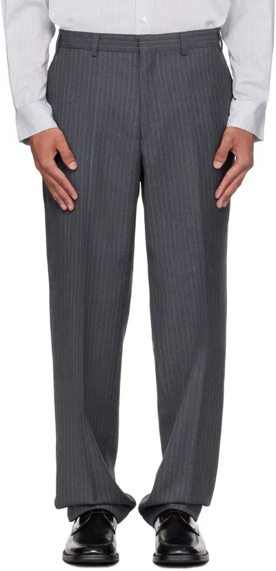 Carter Young グレー フラット フロント トラウザーズ