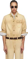 Carter Young Beige David Denim Jacket In Larkin Wash