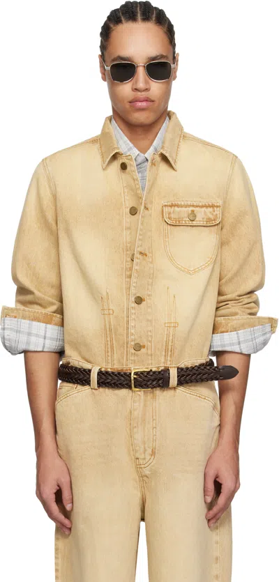Carter Young Beige David Denim Jacket In Larkin Wash