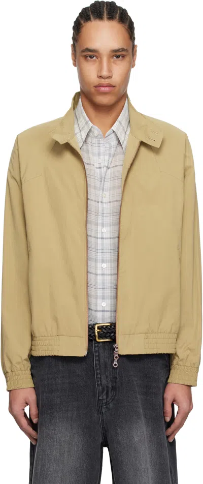 Carter Young Beige Western Harrington Jacket In Light Khaki