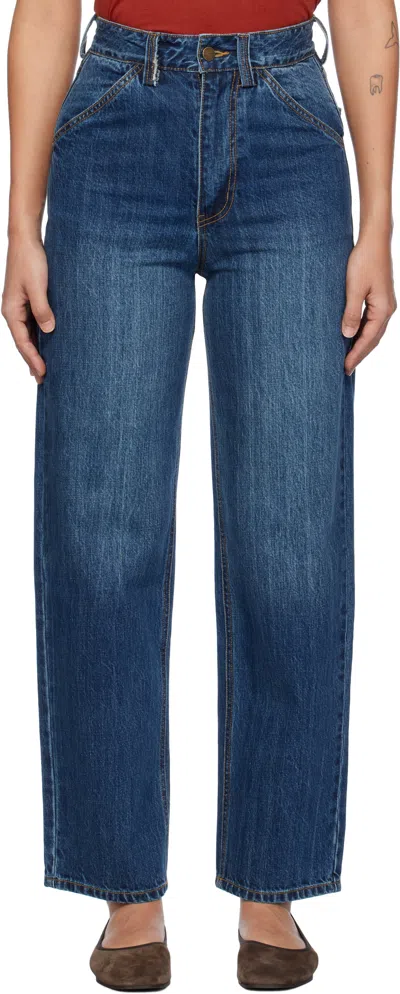 Carter Young Blue Washed Big Ben Jeans In Mid Rinse