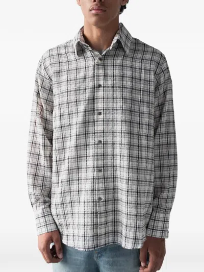 Carter Young Business Check-pattern Shirt In Gray