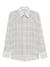Carter Young Checked Shirt In Neutrals