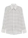 Carter Young Checked Shirt In Neutrals