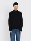 Carter Young Cotton Roll-neck Sweater In Black
