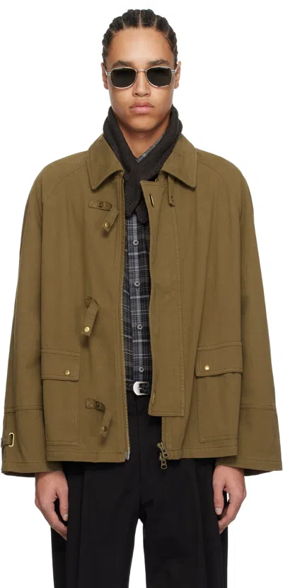 Carter Young Khaki Newman Buckle Jacket In Olive Drab