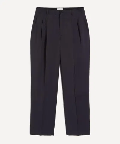 Carter Young Mens Double Pleated Trousers In Black