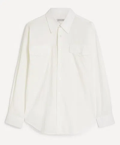 Carter Young Mens Poplin Utility Hugo Shirt In White