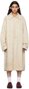 Carter Young Off-white Drop-cloth Chore Coat In Cream W/ Multi Paint