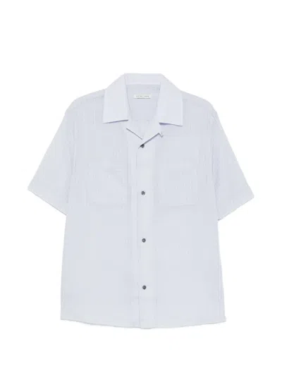 Carter Young Pocket Seersucker Shirt In Blue