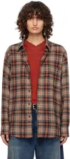 Carter Young Red Hugo Shirt In Red/multi Plaid