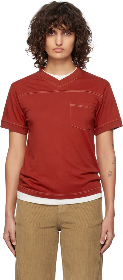 Carter Young Red Scrimmage T-shirt In Crimson/cream