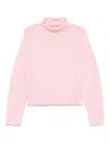 Carter Young Solid Roll Neck Sweater In Pink