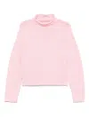 Carter Young Solid Roll Neck Sweater In Pink