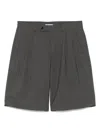 Carter Young Gray Roy Pleated Shorts In Grey