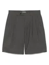 Carter Young Gray Roy Pleated Shorts In Grey