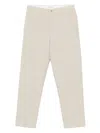Carter Young Slub-texture Trousers In Neutrals