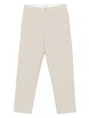 Carter Young Slub-texture Trousers In Neutrals