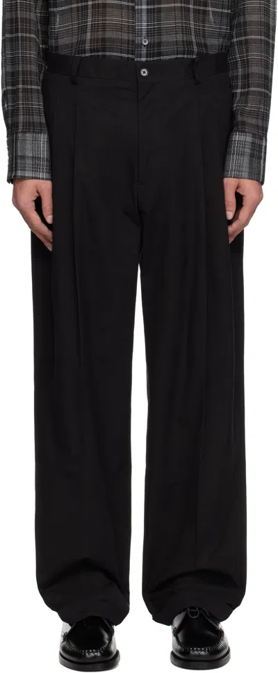 Carter Young Ssense Exclusive Black Pleated Trousers