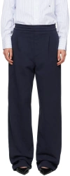 Carter Young Ssense Exclusive Navy Pleated Sweatpants In Navy