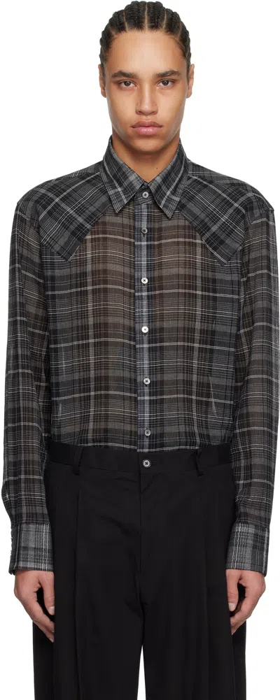 Carter Young Ssense Exclusive Western Business Shirt In Black Plaid