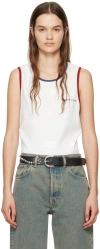 Carter Young Ssense Exclusive White Tank Top In White/navy/crimson