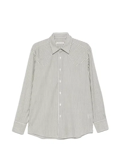 Carter Young Striped Western Shirt In Gray