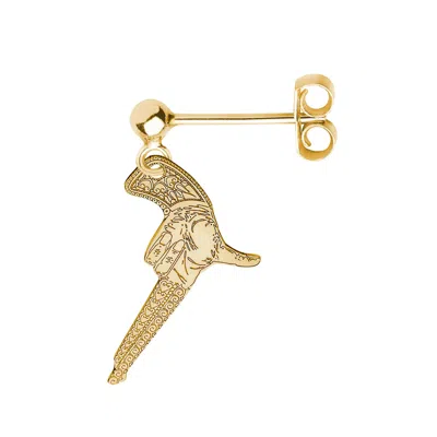 Cartergore Women's Gold Hand Gun Single Short Drop Earring