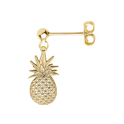 Cartergore Women's Gold Pineapple Single Short Drop Earring