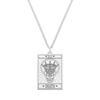 Cartergore Women's Large Sterling Silver “death” Tarot Card Necklace