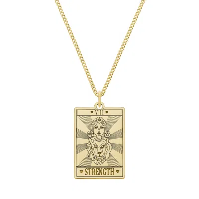 Cartergore Women's Medium 9ct 375 Gold  “strength” Tarot Card Necklace