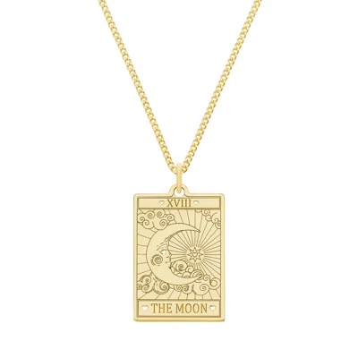 Cartergore Women's Medium 9ct 375 Gold  “the Moon” Tarot Card Necklace
