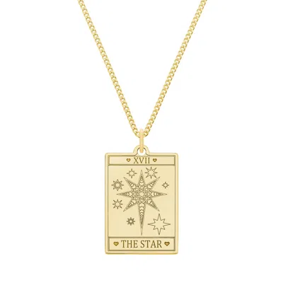 Cartergore Women's Medium 9ct 375 Gold “the Star” Tarot Card Necklace