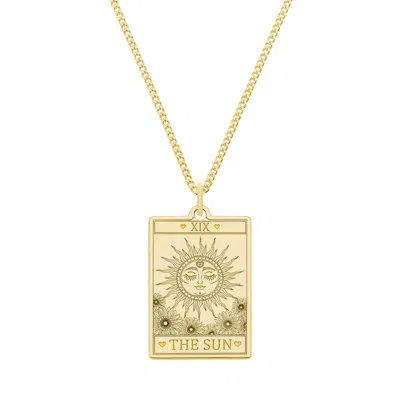 Cartergore Women's Medium 9ct 375 Gold  “the Sun” Tarot Card Necklace