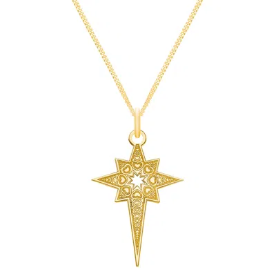 Cartergore Women's Medium 9ct Gold North Star Pendant Necklace