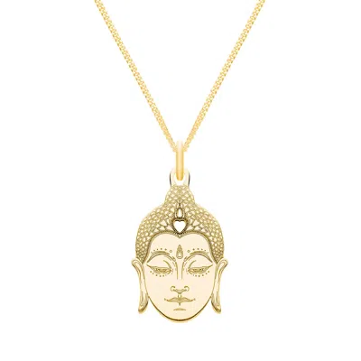 Cartergore Women's Medium Gold Buddha Head Pendant Necklace