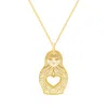 Cartergore Women's Medium Gold Classic Russian Doll Necklace In Gold